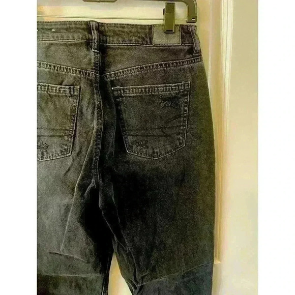 American Eagle Womens Jeans Black Size 4 Xlong Mom Straight Jean distressed - Picture 4 of 6